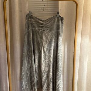Vince Shimmering Silver A-Line Skirt